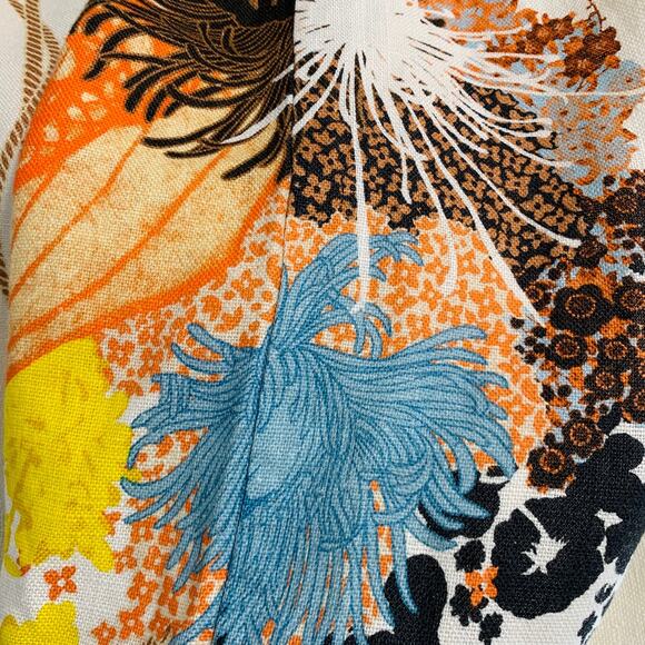 DRIES VAN NOTEN Size S Cream Multi Color Linen Abstract Floral Oversized Dress - Picture 4 of 10